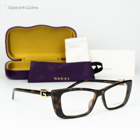 Gucci Women Eyeglasses Havana Demo Cat Eye GG1682O 003 BRAND NEW - Picture 1 of 9